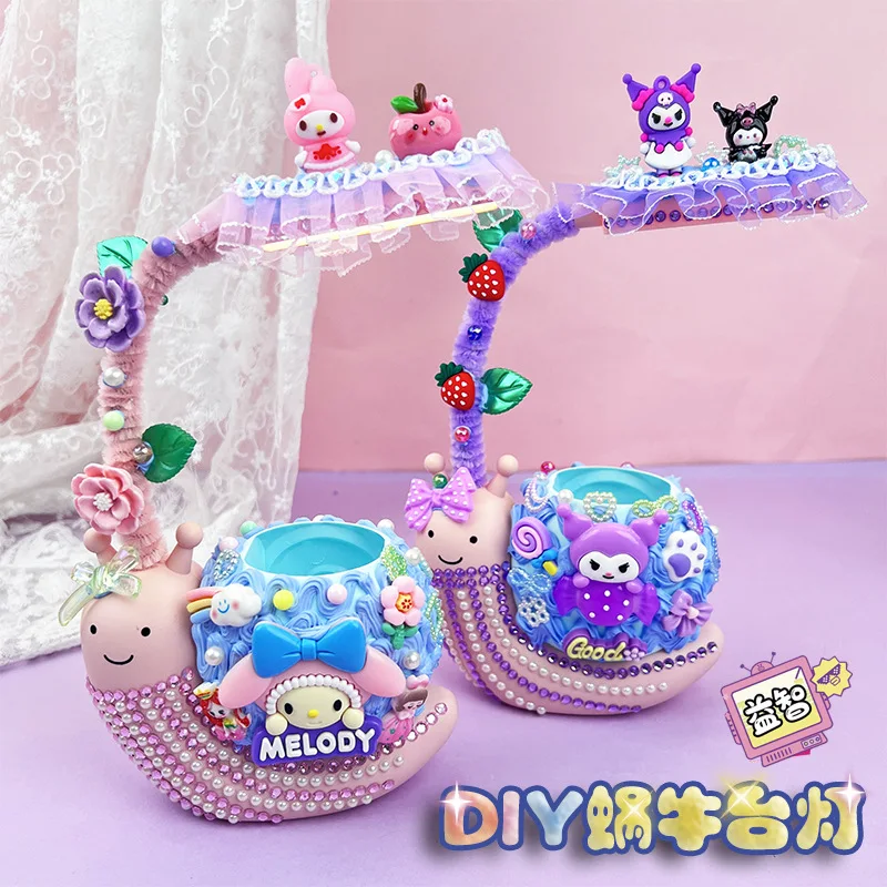 

Sanrio DIY Craft Kit кремовый гель клей ночник лампа держатель ручки милый улитка дизайн детская развивающая игрушка подарок на день рождения для девочек и мальчиков
