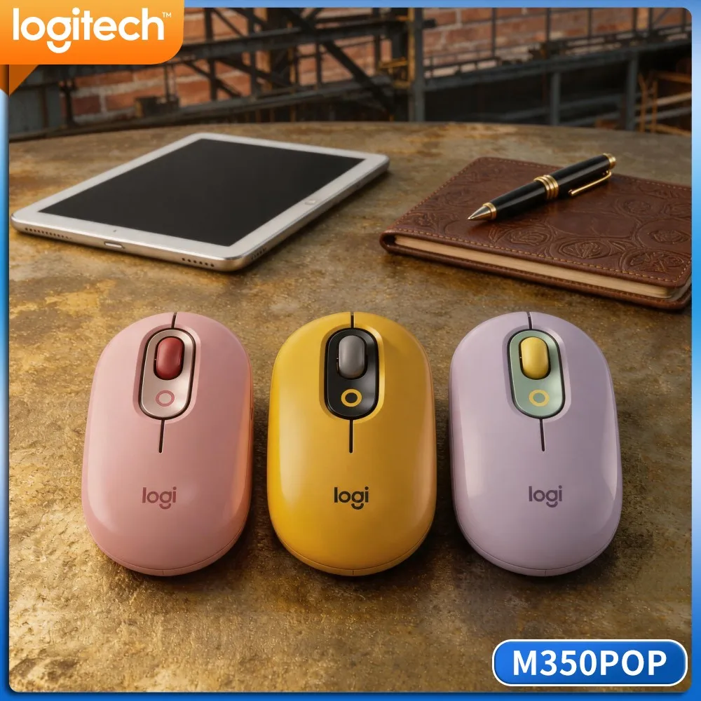 Logitech M350 POP Lightweight Wireless Mouse 3‑Key Layout Auto Sleep Mode For Online Tutor Multi‑Device Switching