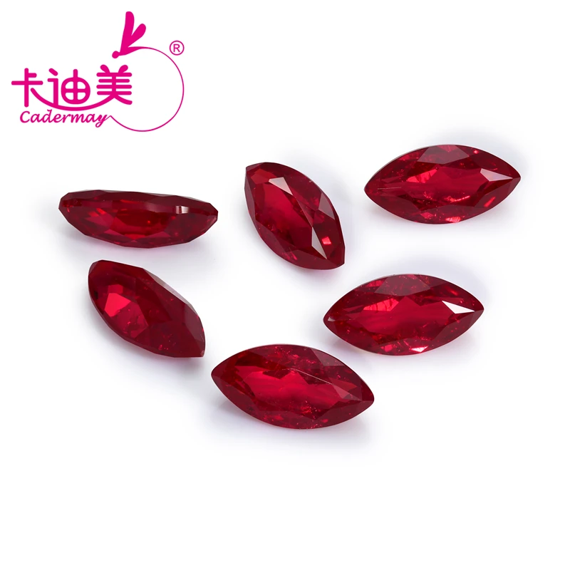 CADERMAY Marquise Cut Pigeon Blood Red Lab Grown Ruby Loose Stone With Inclusion With AGL Certificate For Jewelry Making