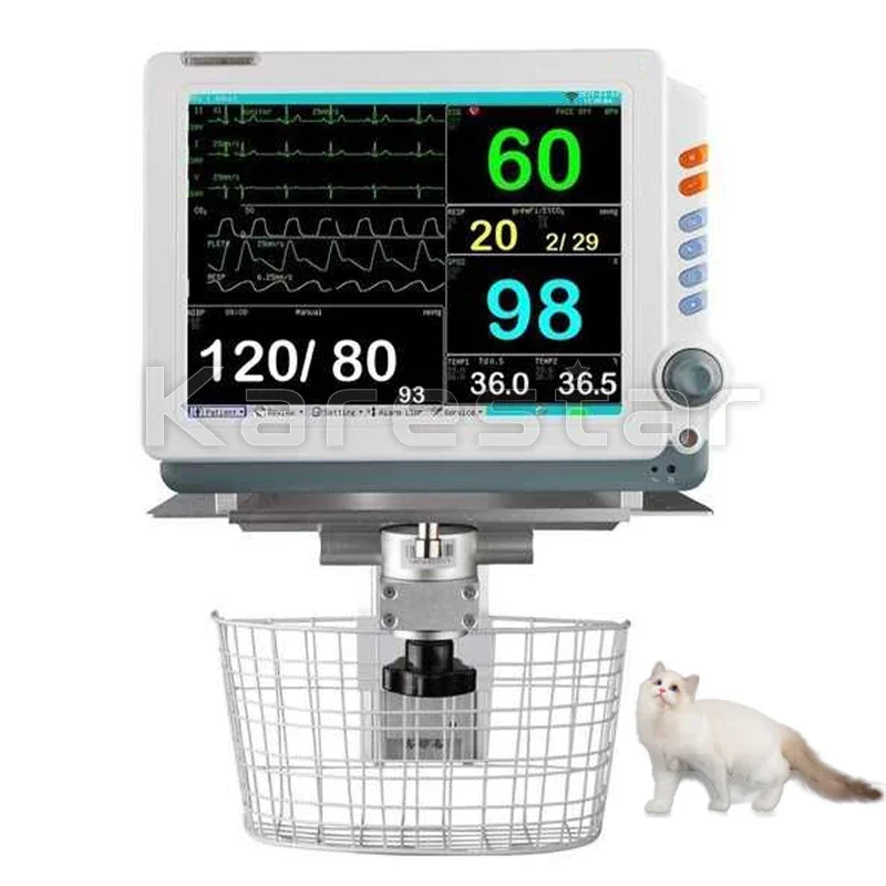 Dog Cat Health Monitoring Vet Multi-parameter 12 inch Portable monitor veterinary