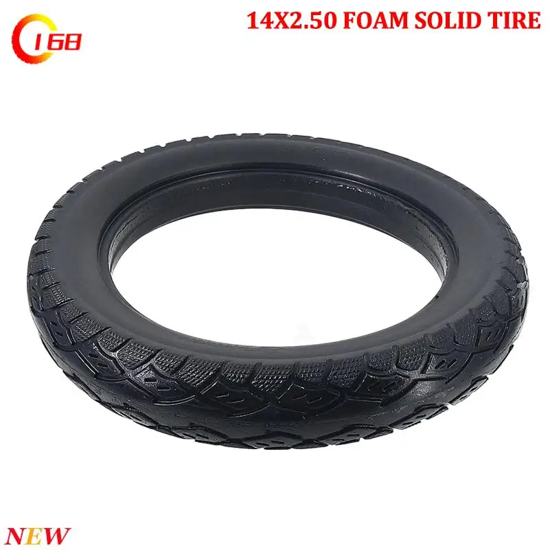 14x2.50 solid tire for 14 Inch Electric Bicycle Vehicle Wheel 14*2.50 Tyre Parts anti puncture and explosion-proof