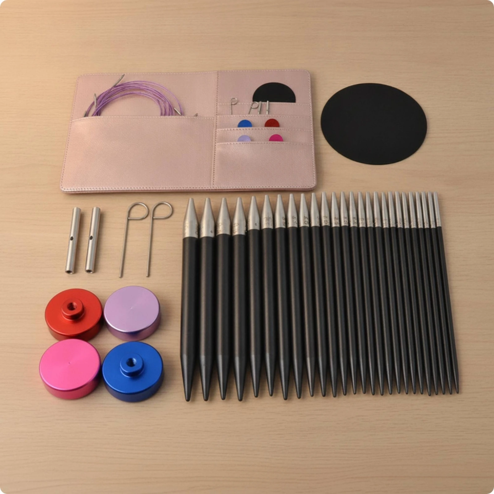 Interchangeable Knitting Complete Circular Knitting Set Color-Coded Lightweight for Knitters, Craft Projects