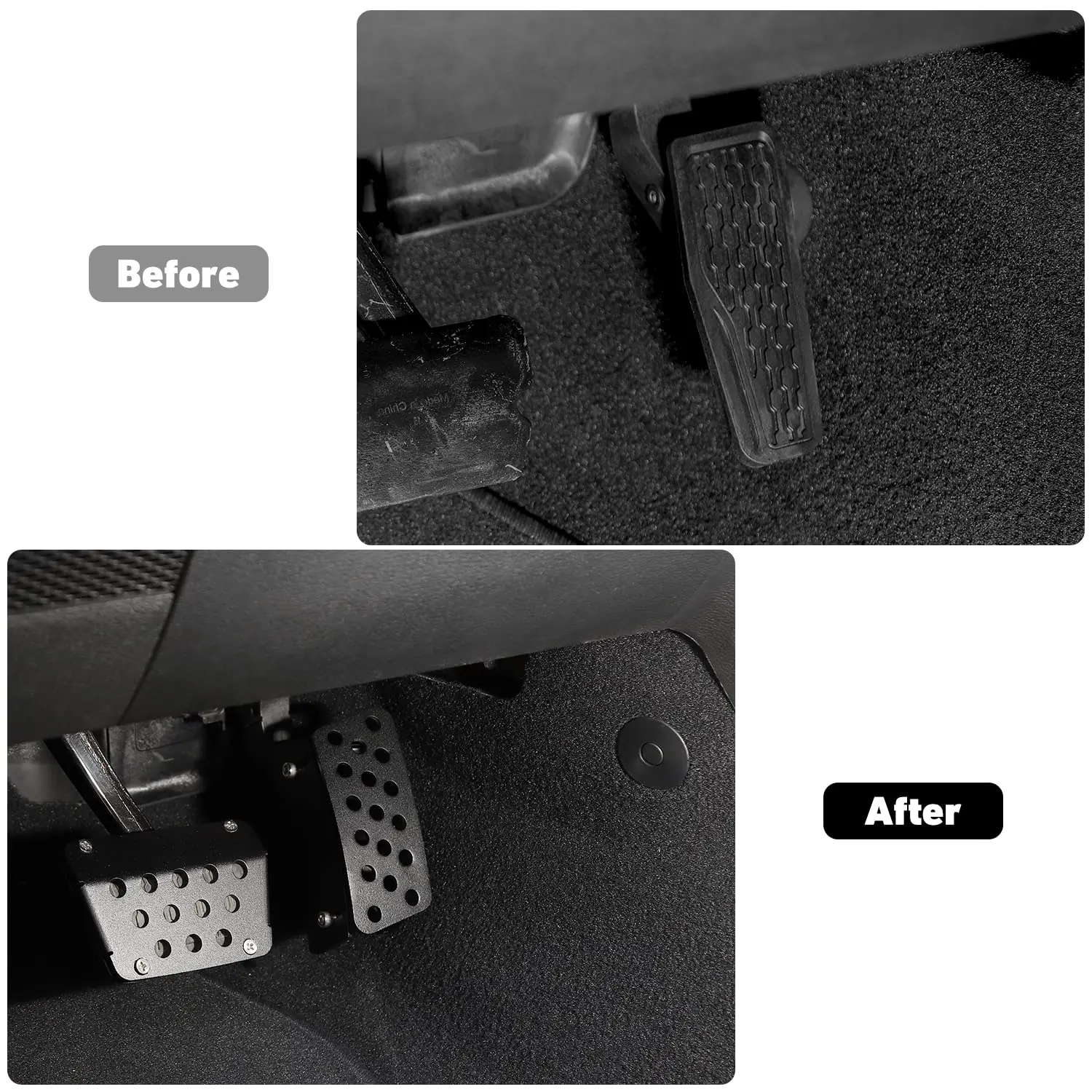 Pedal Lift Extender Compatible with 2007-2017 Jeep Wrangler JK Accessories Adjustable Foot Rest Accelerator Pad