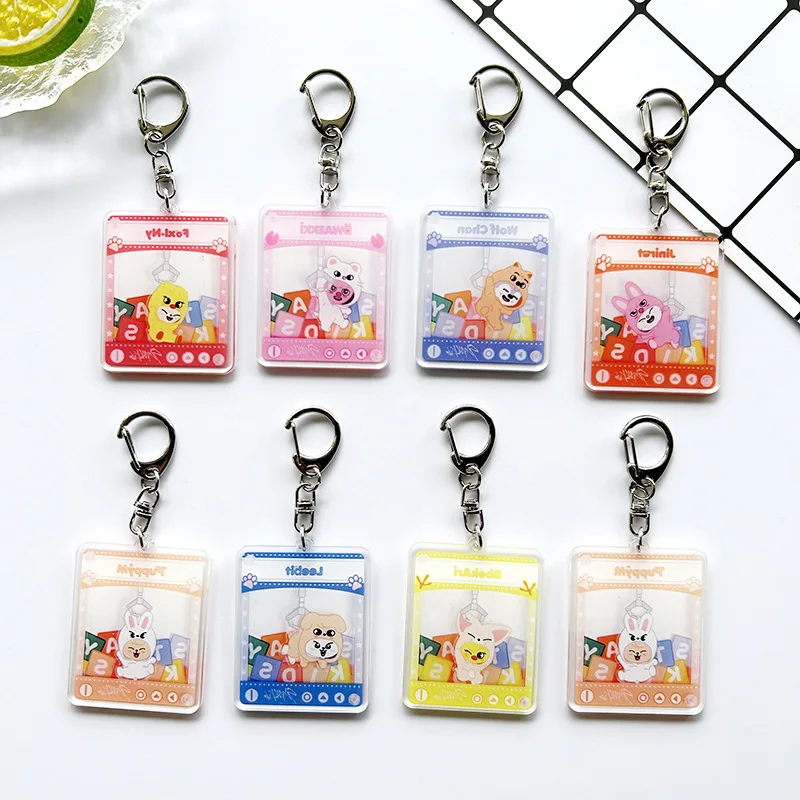 

Skzoo Stray Kids Cartoon SKZ' Wolfchan Bang Chan Acrylic Keychain Accessories Bag Pendant Accessories Periphery Toy Fans Gift