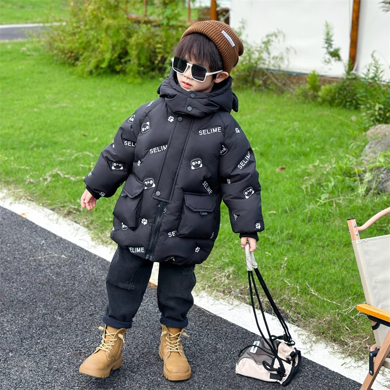 

Зимняя утепленная хлопковая куртка для мальчиков с флисовой подкладкой, молодежная, стандартного кроя, для дома, водонепроницаемая