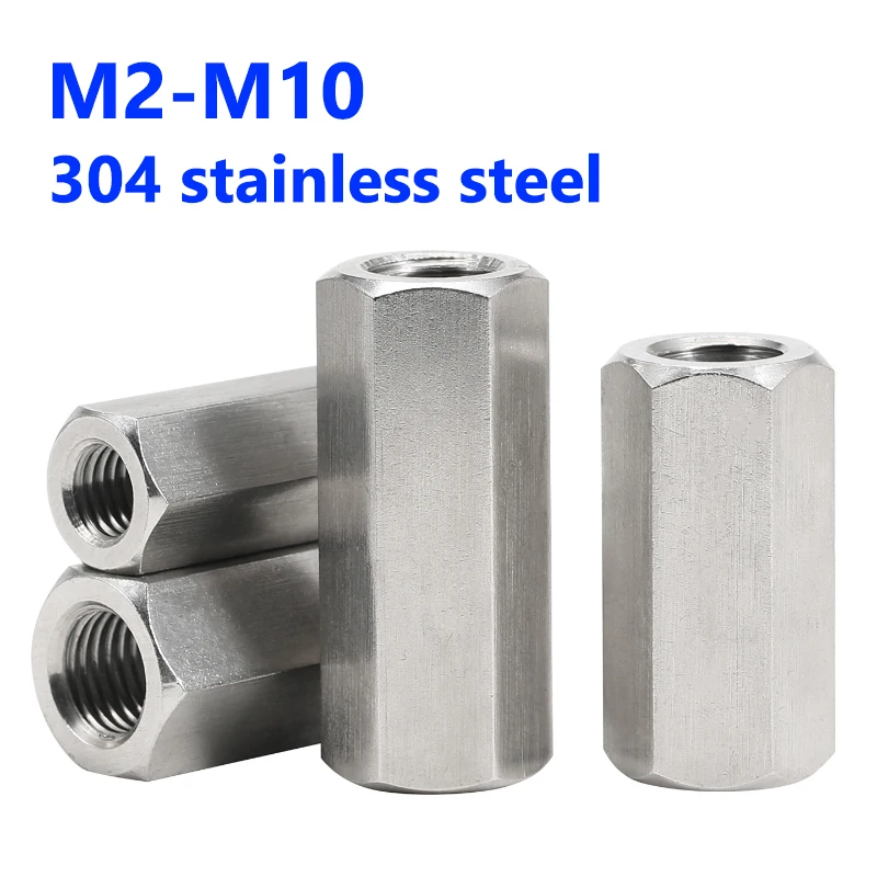 304 Stainless Steel Motherboard Standoffs M2 M2.5 M3 M4 M5 M6 M8 M10 Hex Extend Long Lengthened Rod Connector Joint Tubular Nut