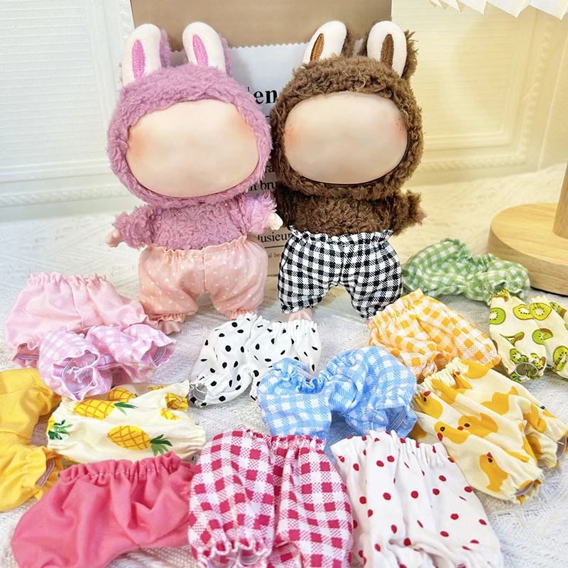 Cute Mini Plush Doll's Clothes Only Clothing Outfit Accessories For 17cm Labubu Dolls Sweater Hoodie Clothing DIY Kid Gift