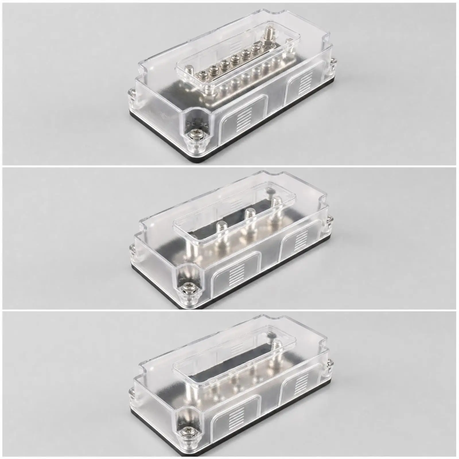 Heavy Duty Ground Terminal Block PA66 Brass Busbar with Clear PC Cover for Solar Boat Trailer Wiring
