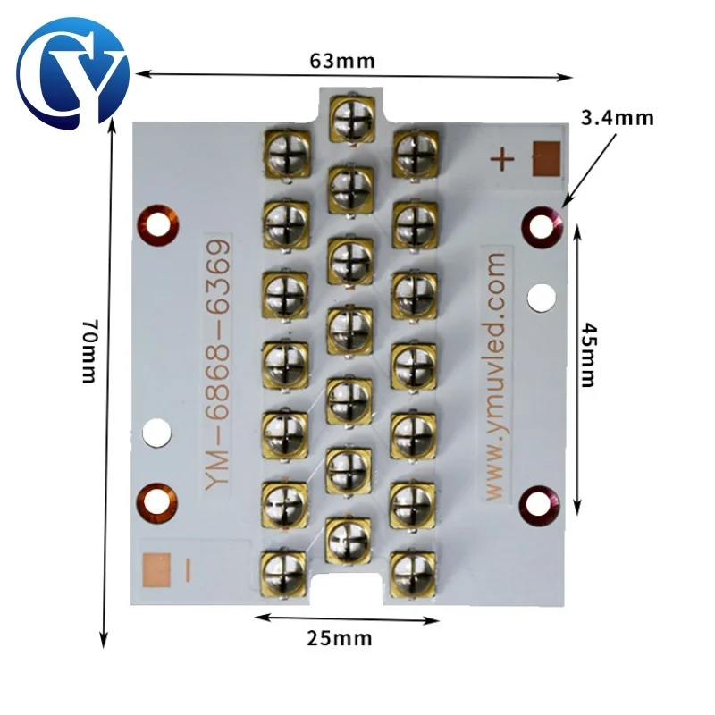 210W 6565 395nm LED โมดูล 365nm 405nm คุณภาพดี UV Curing สําหรับ Offset หน้าจอการพิมพ์ Professional 3d เครื่องพิมพ์