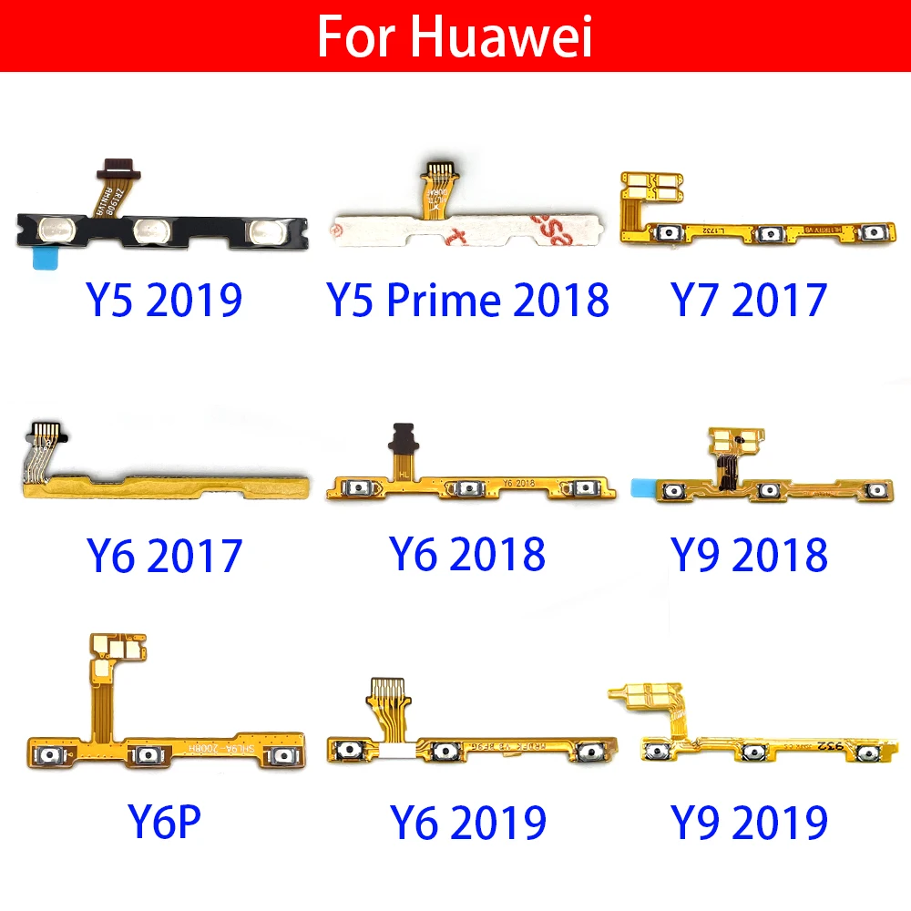 

Power On/Off Switch Button Side Key Volume Up Down Flex Cable For Huawei Y5 Y6 Y7 Y9 2018 2019 Y6P Y7P Y8S Y8P Y9S Replacement