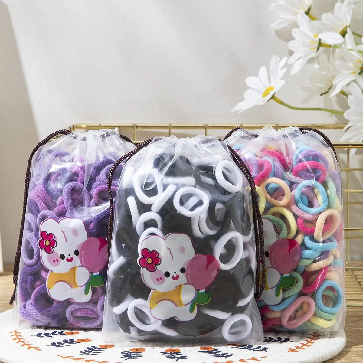 200/300 STUKS Haarelastieken voor Vrouwen en Meisjes, Elastische Haarbanden, Rubberen Elastieken voor Paardenstaarten, Scrunchies, Haaraccessoires voor Meisjes, Hoofdbanden