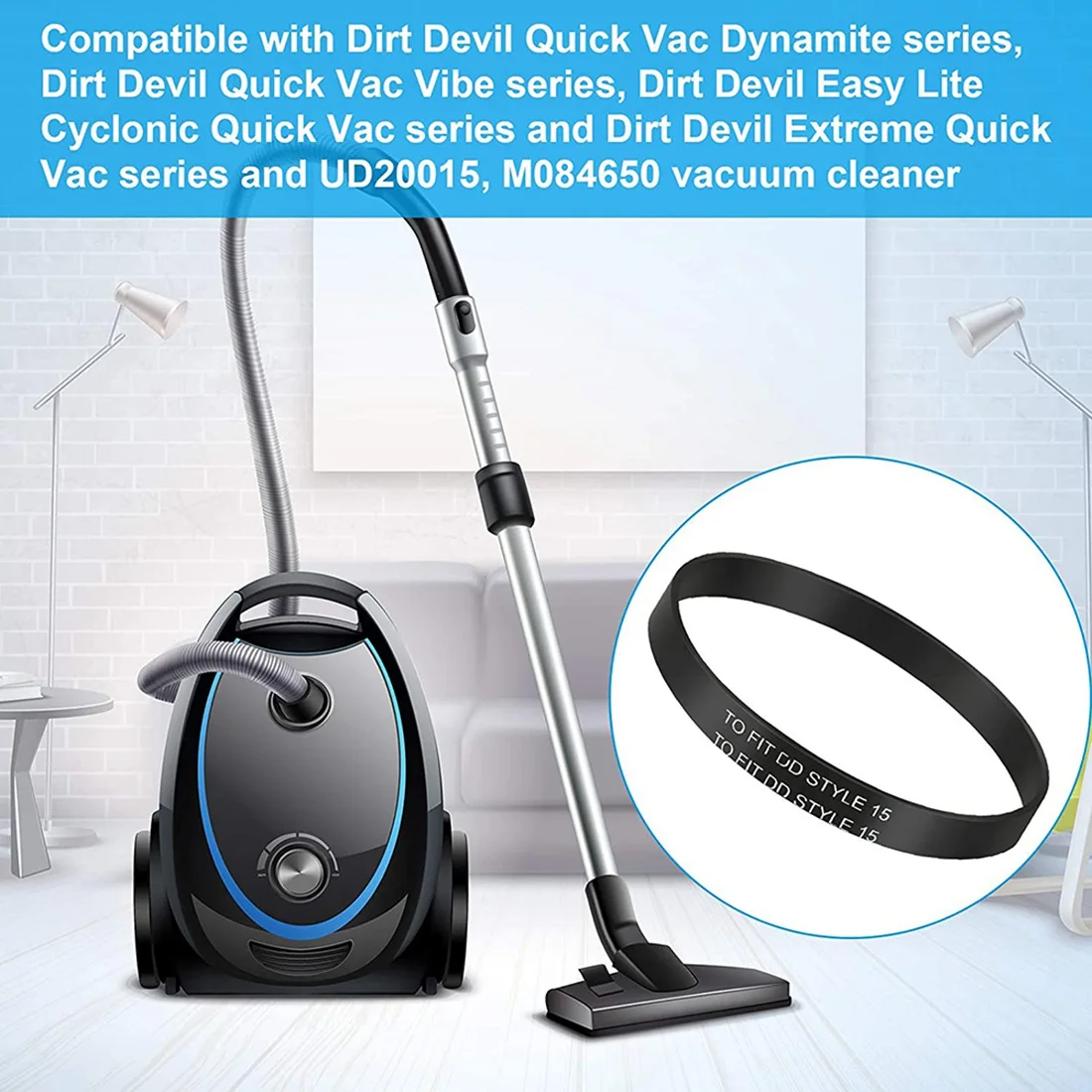 Cintura zigrinata di ricambio per aspirapolvere da 6 pezzi compatibile per aspirapolvere verticale Dirt Devil Style 15, HOT
