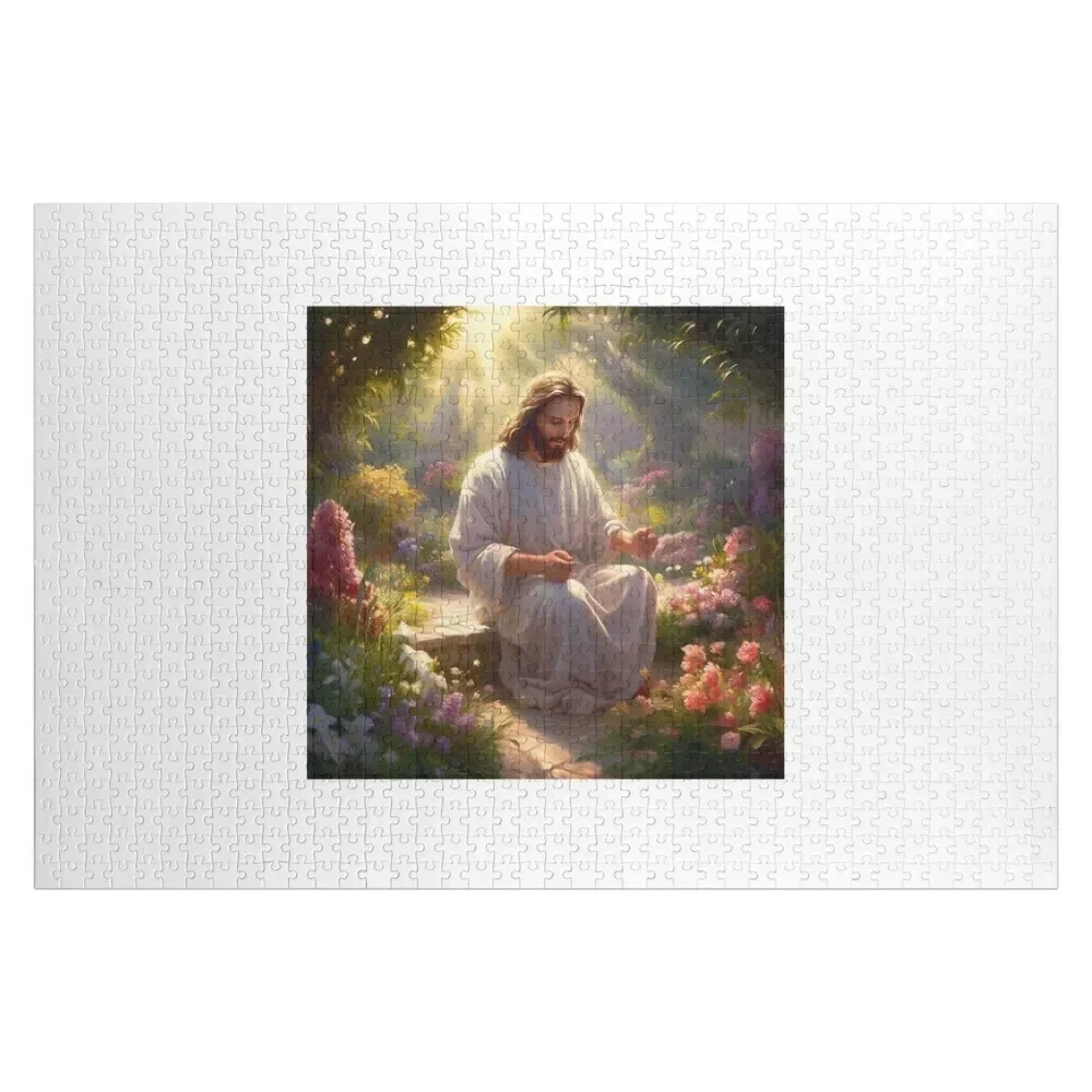 

Jesus Praying in Heaven's Garden - 4 Jigsaw Puzzle Novel Toys For Children 2022 Personalized Baby Object Puzzle