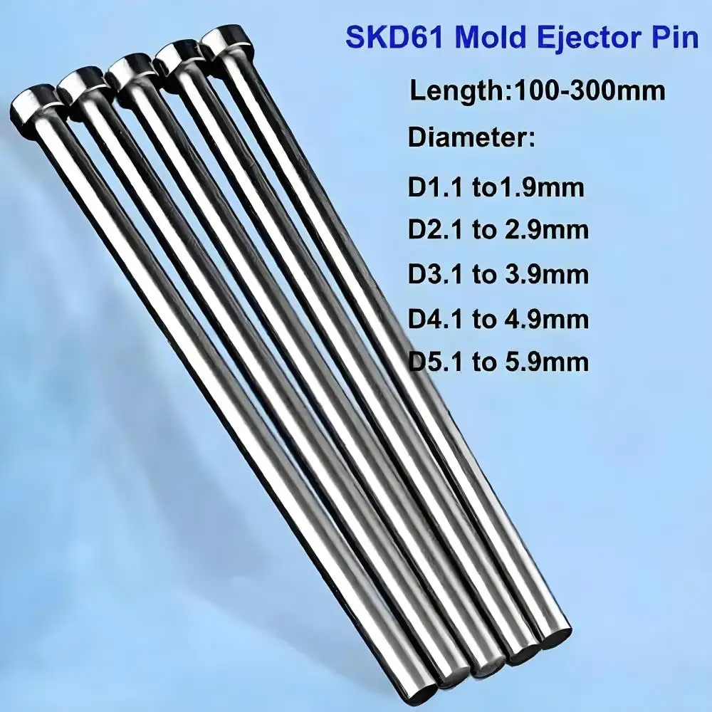 10PCS Plastic Mold SKD61 Ejector Pin D1.1-D5.9mm Straight Ejector Rod Push Rod Precision Injection Mold Parts