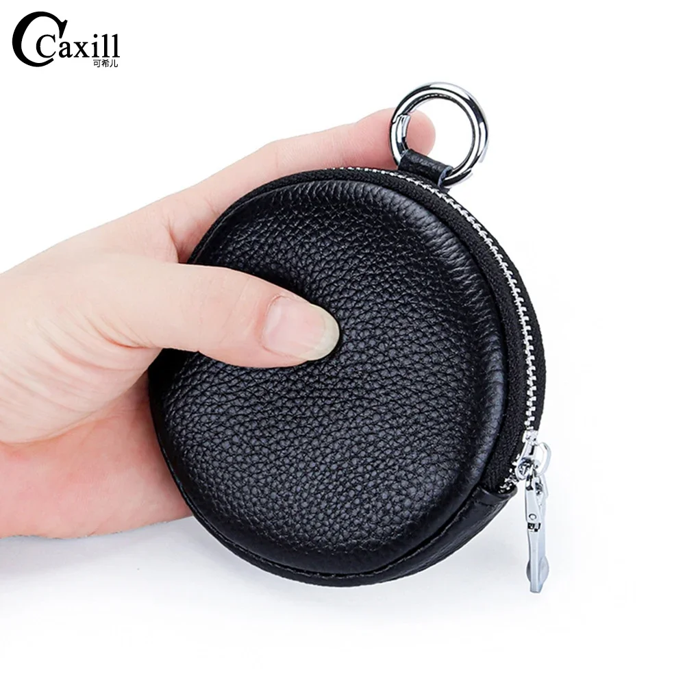 Coin Purse Leather Molle Pouch Accessories Round Card Holder Pouch Purse Wireless Headset Pack Rounded Change Wallet EDC Pouches