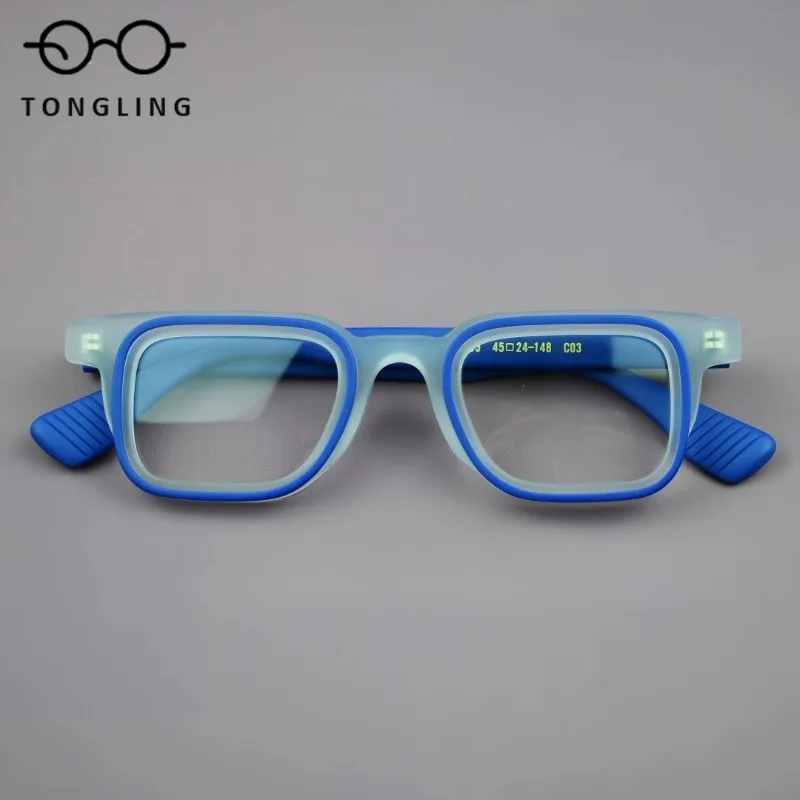 

2025 New retro handcrafted women matte glasses and men fashionable full-frame acetate glasses with prescription lenses available