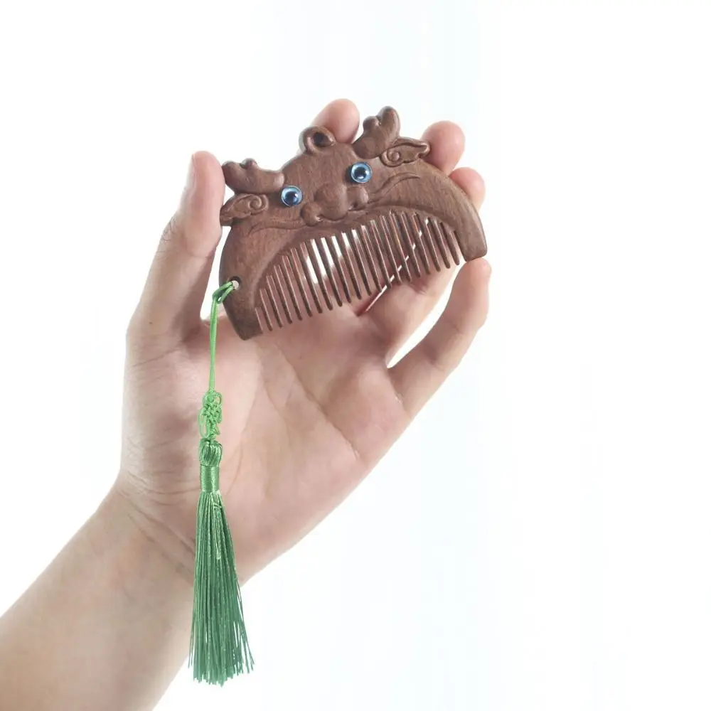 

Инструмент для ухода за волосами, распутывающая расческа с кисточками, карманная расческа с китайским зодиаком, расческа с тонкими зубьями, деревянная расческа для волос, массажная расческа