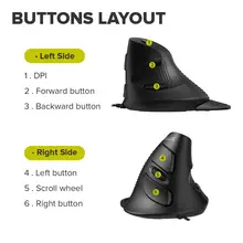 Ergonomic Vertical Mouse with 6 Buttons #5