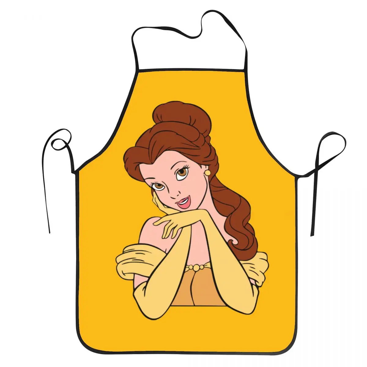 Custom Beauty And The Beast Belle Princess Apron for Women Men Unisex Bib Kitchen Cooking Tablier Cuisine Chef Gardening