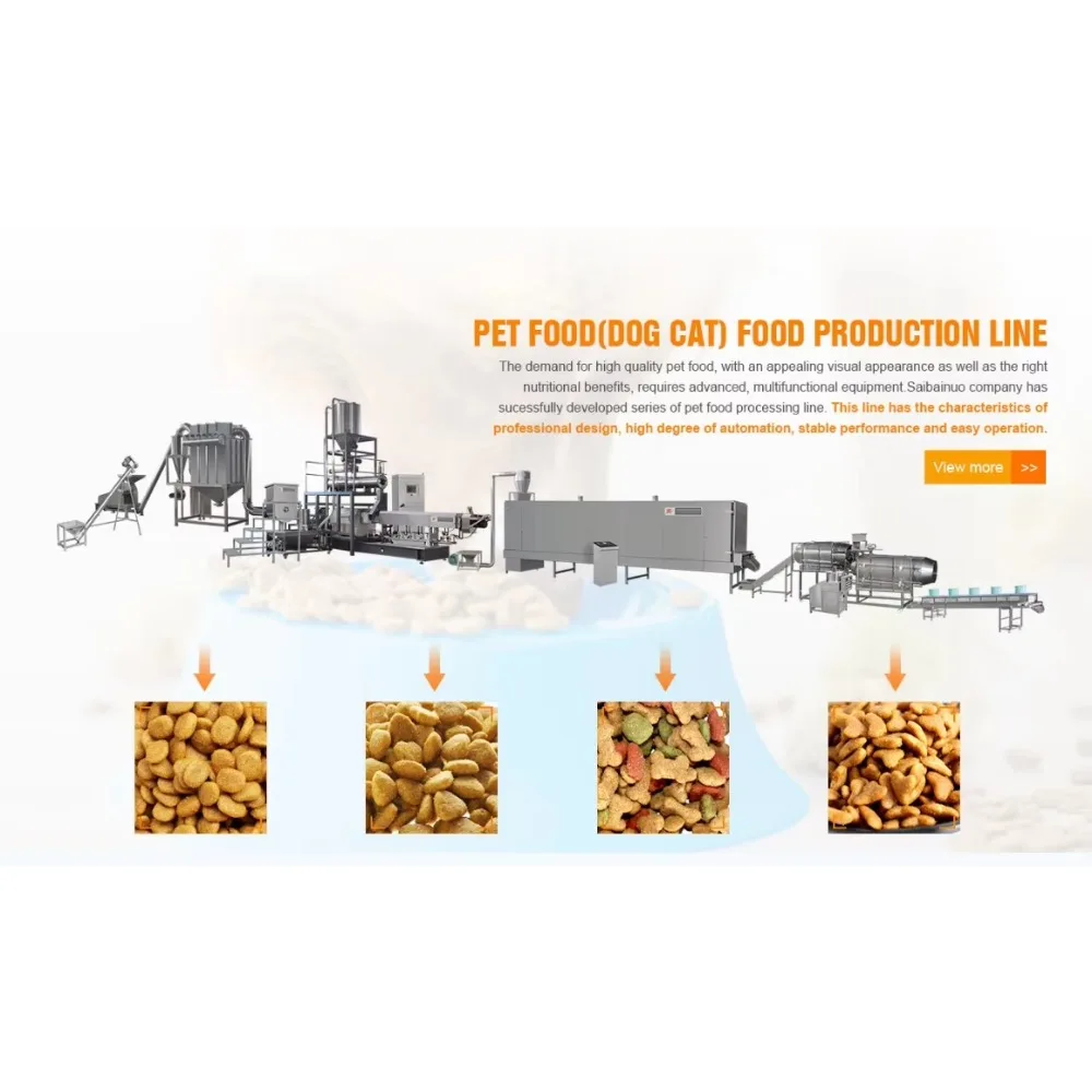 Automatic Dog Food Making Machinery Pet Food Production Line view 3
