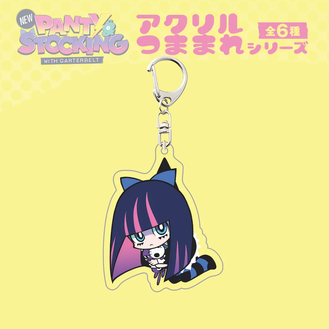 Panty & Stocking with Garterbelt Chibi Crawling Acrylic Keychain – Panty Stocking, Brief, Scanty, Kneesocks Anime Bag Charm Gift