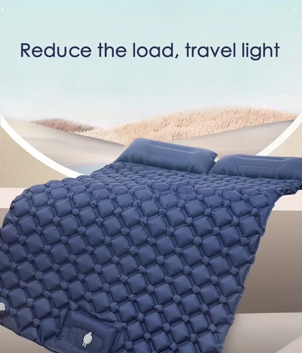 Imagen 2 del producto Colchón inflable doble para acampar al aire libre, colchoneta para dormir Extra ancha, cama plegable ultraligera, colchoneta para dormir, colchoneta de viaje para coche