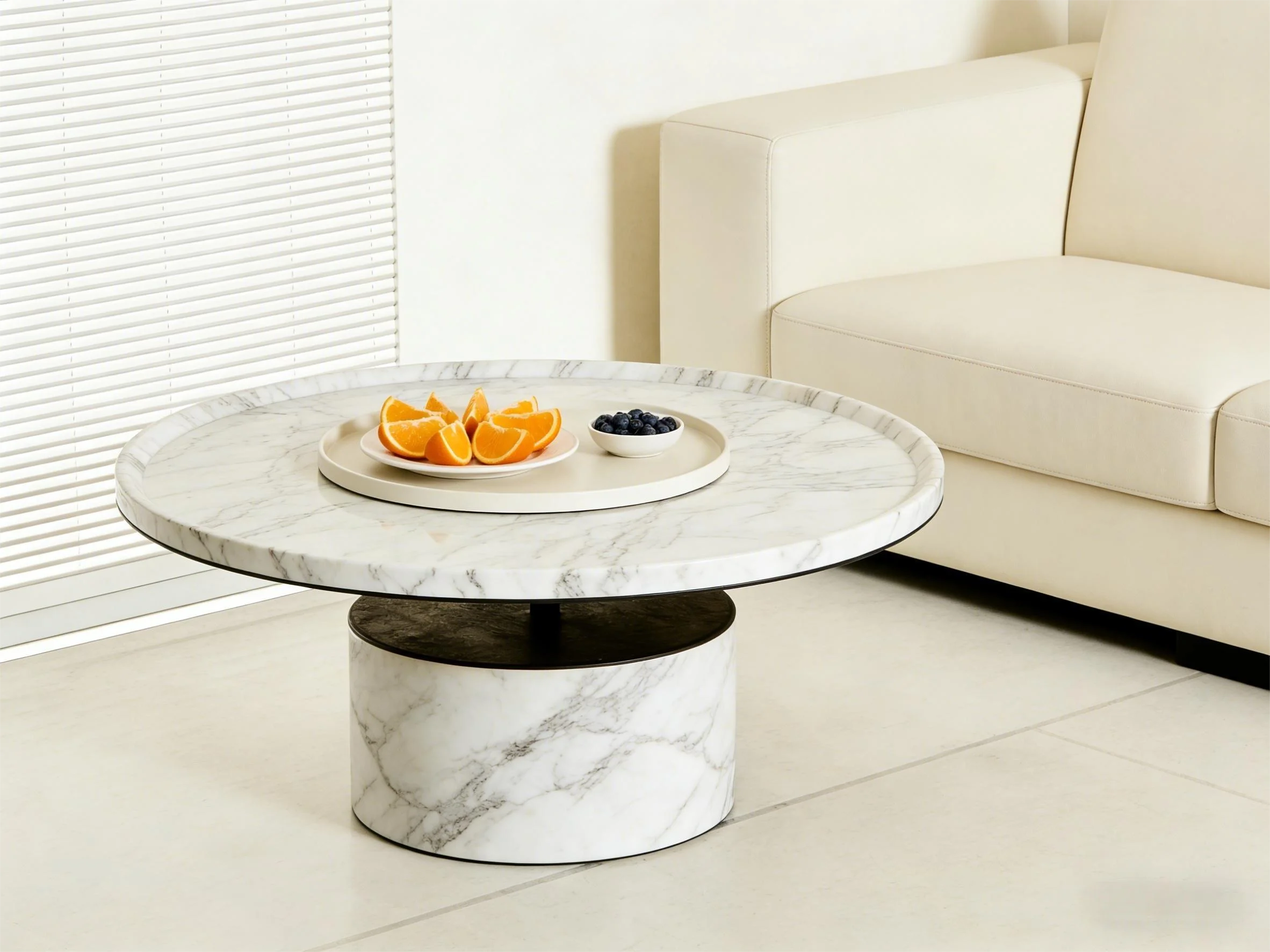 

Modern Nordic Round Marble Coffee Table for Living Room