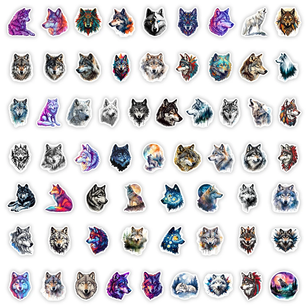 Autocollants d'art de loup esthétique, décalcomanie imperméable pour scrapbooking, journal indésirable, journaux, ordinateur portable, bagages, décoration HI, jouets cadeaux de bricolage