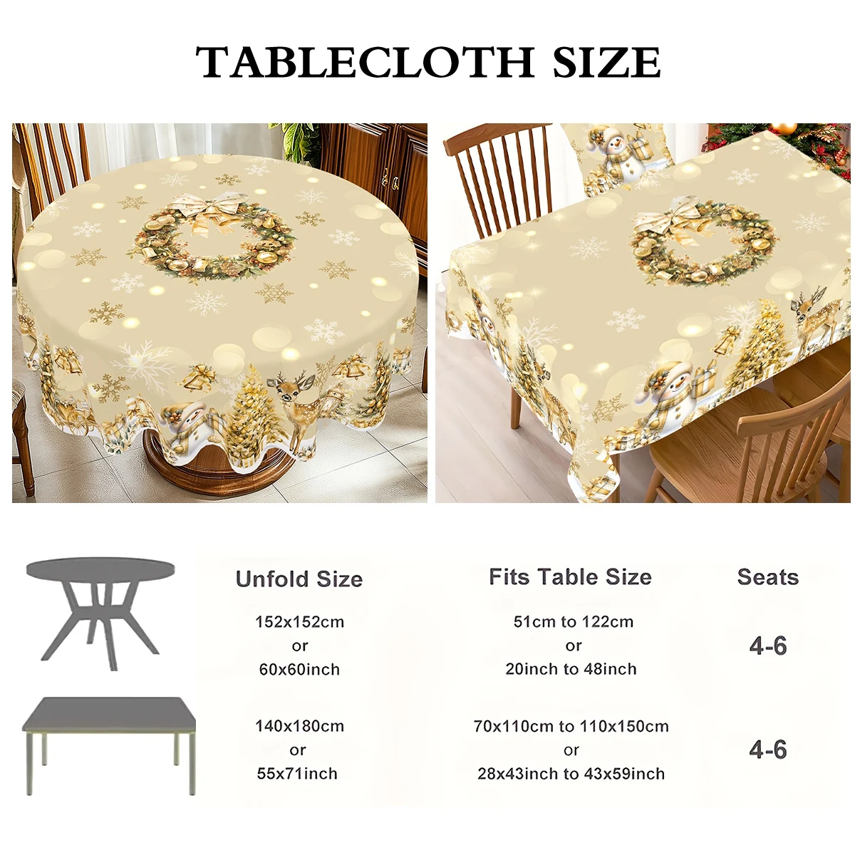 الذهب الأبيض عيد الميلاد مفرش المائدة ثلج غطاء الطاولة عيد ميلاد سعيد زينة للمنزل 2025 نافيداد نويل هدية السنة الجديدة 2026