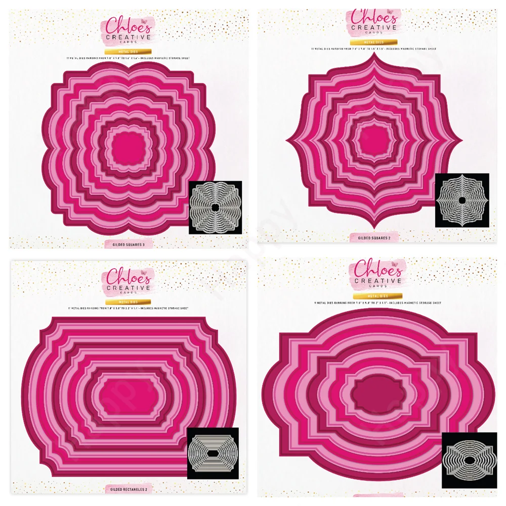 Snowflake Rectangle and Oval Die Metal Craft Cutting Dies DIY Scrapbooking Paper Decoration For 2024 Embossing Template New