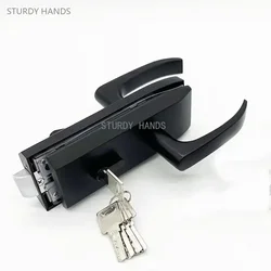 1 Set of Glass Stainless Steel Door Lock Office Partition Lock Glass Door Handle Lock Household Hardware Accessories with Key