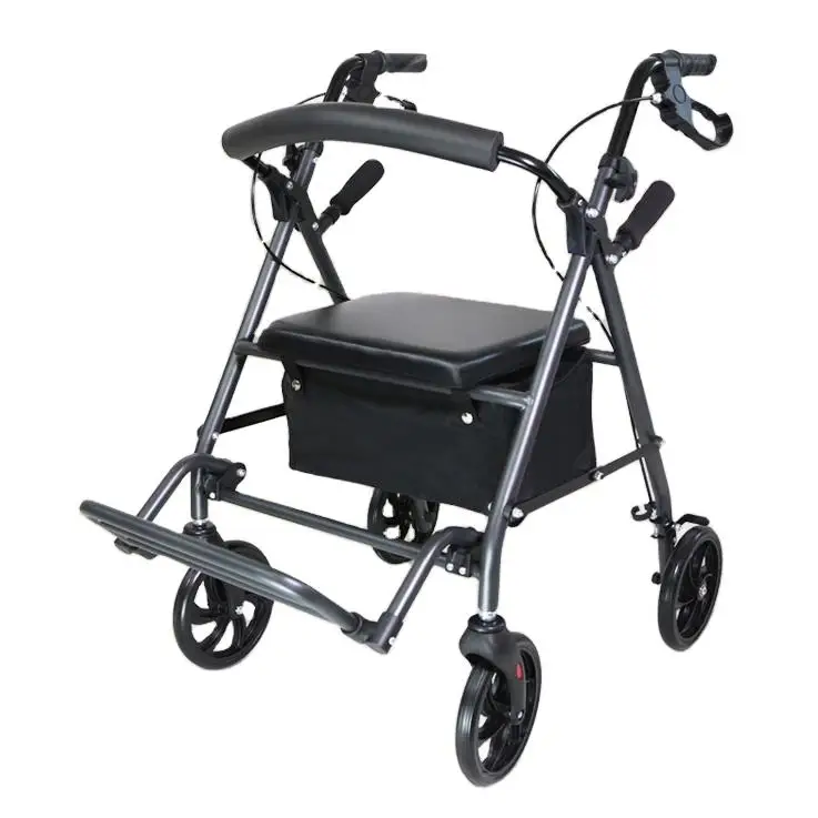 Multi functional 4-wheel walker, foldable sitting style walker for the elderly, lightweight and stable