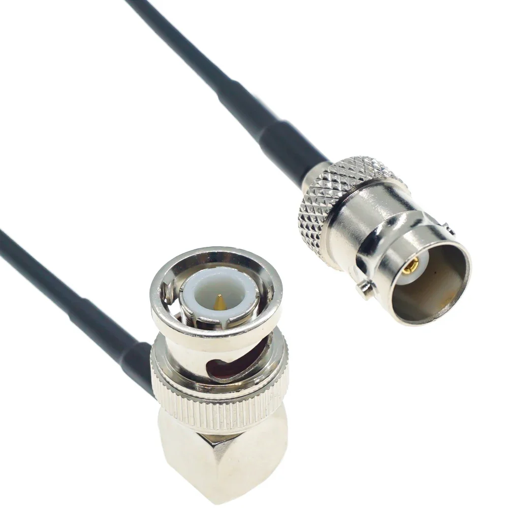 RG174 Cable BNC To BNC Male Female Plug Jack Nut Connector Right Angle Extension RF Coaxial Coax Jumper Pigtail 1M 5m 10M 15M