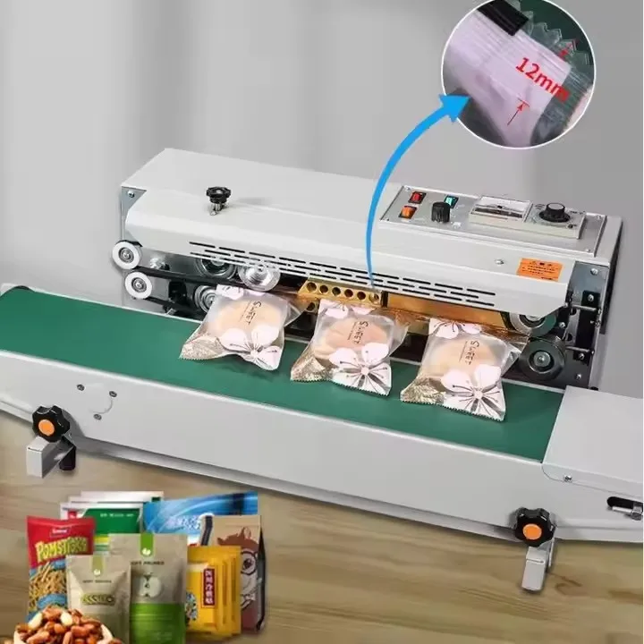 Electric Driven Automatic Continuous Band Sealer Machine Horizontal Plastic Film Heat Sealing for Bags