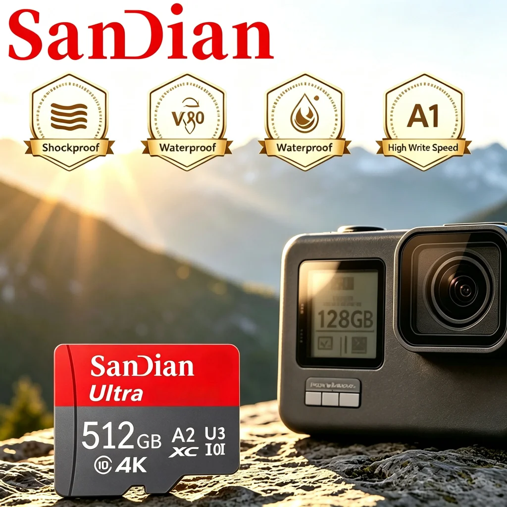 TF Cards 128GB SD Cards 64GB Micro TF SD Card 512GB Memory Card 4K U1 for GoPro/Driving Recorder/VR Headset/Sport Camera/Toy