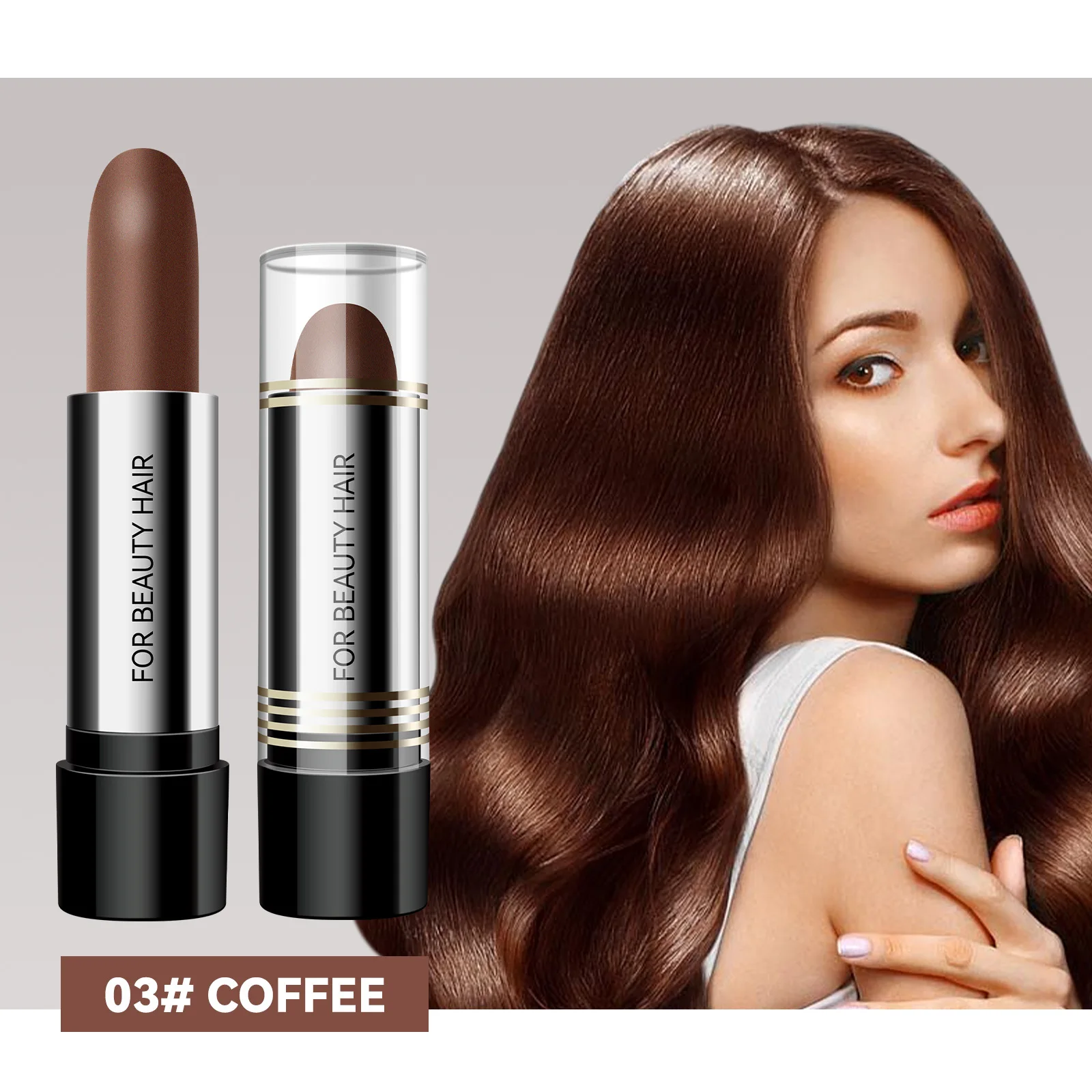 Penna temporanea monouso per tinture per capelli per coprire i capelli bianchi, tintura temporanea nera per capelli grigi istantanei, cosmetici in stick
