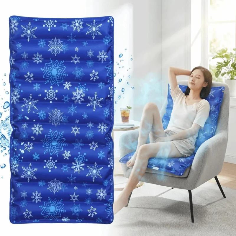 90x48cm Refillable Water Cooling Mat Summer Cooling Ice Cushion for Baby Stroller Chair Sofa & Bed Pet Soft Water Cool Pad