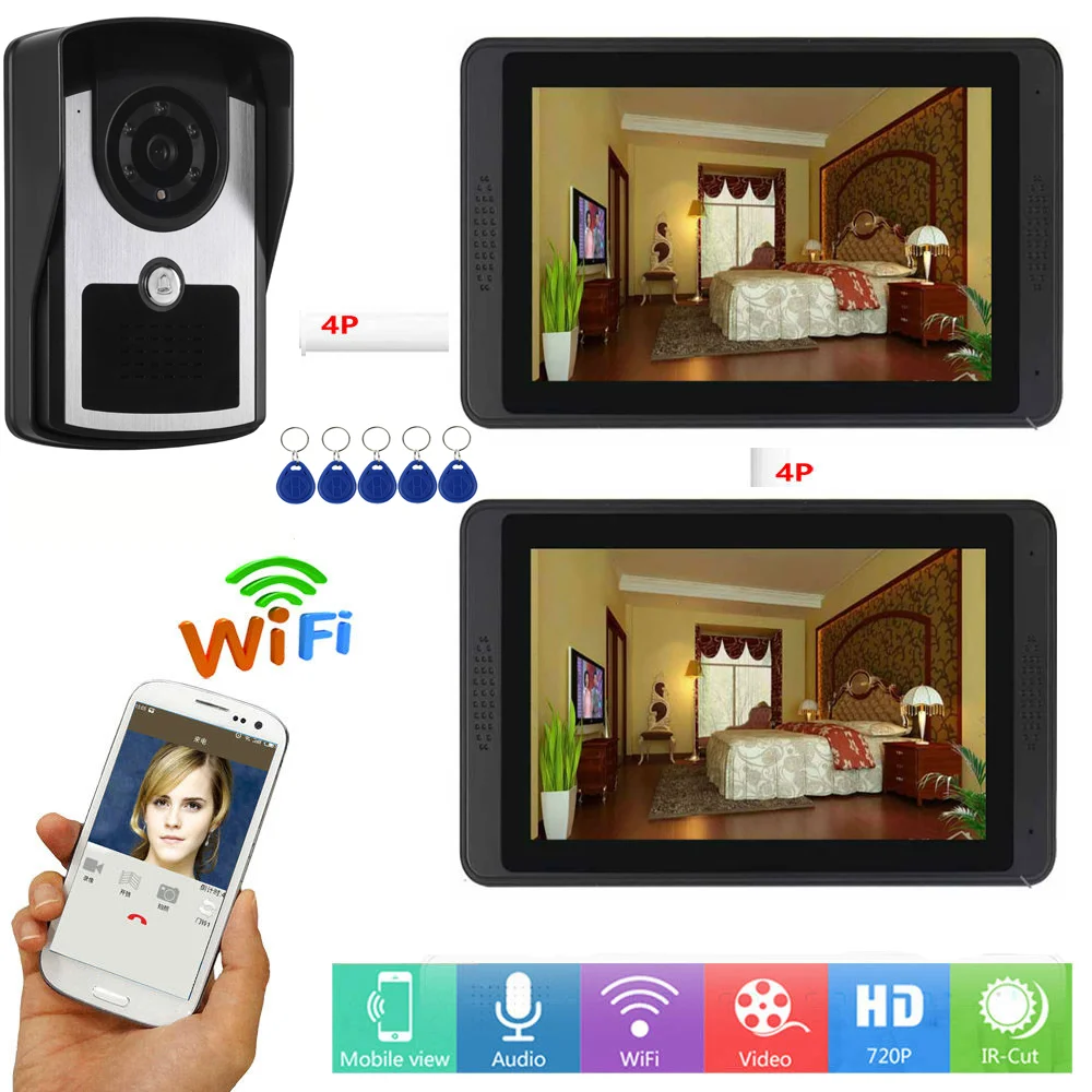 SmartYIBA สมาร์ท Doorbell Tuya WiFi วิดีโอประตูวิดีโอกล้อง RFID Access Building Visual Intercom Call kit ประตู Bell