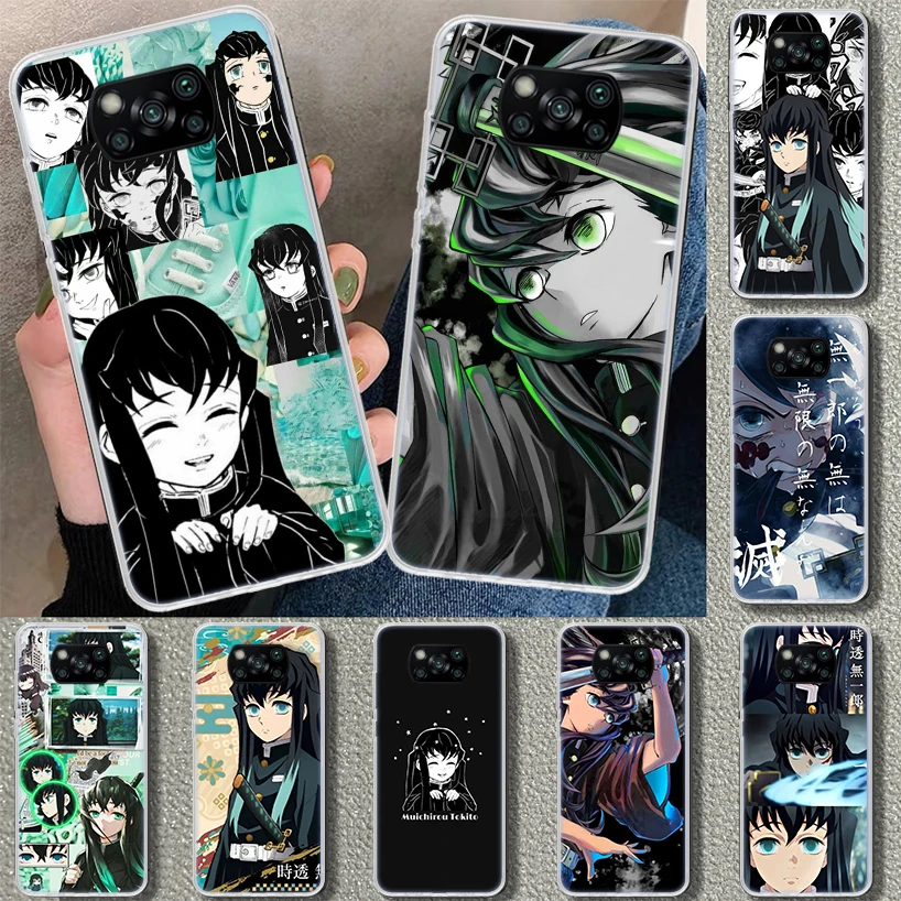 Demon Slayer Tokitou Muichirou Phone Case Cover for Xiaomi Poco X6 X5 X4 X3 Nfc F6 Pro F5 F4 Gt F3 F2 F1 M5S M5 M4 M3 M2 Art Coq