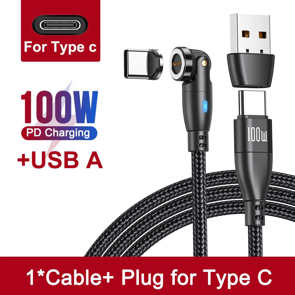 AUFU 100W Magnetisches USB Typ C Kabel 5A Schnellladung Micro Typ C Kabel für MacBook Samsung für iPhone Magnet Ladegerät Kabel