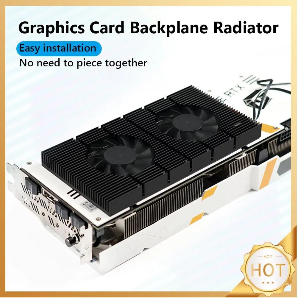 GPU Backplane Radiator Graphics Card Backplane Heatsink PWM Heatsink Cooling Fan Panel Cooling Backplate for RTX 3090 3080 3070