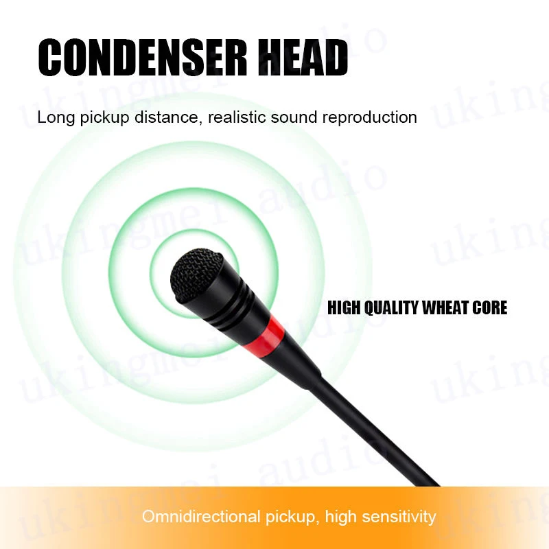 ميكروفون المؤتمر العالمي Gooseneck إلغاء الضوضاء مكثف Gooseneck الصوت بودكاست استوديو ميكروفون للقاعدة وخلاط