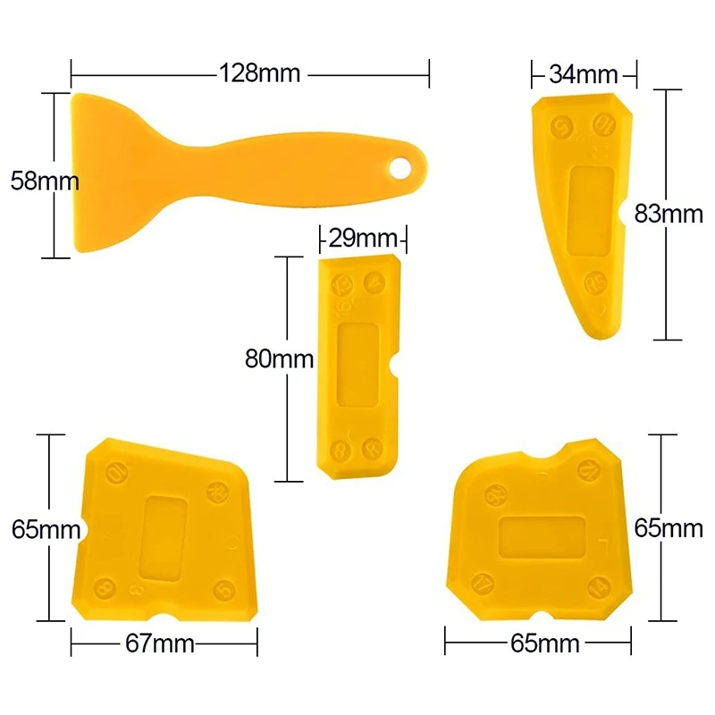 

AC88-9 Pcs Silicone Sealant Scraper Smoothing Tool Caulking Tool Kit Grout Finishing Tools For Bathroom Kitchen Room
