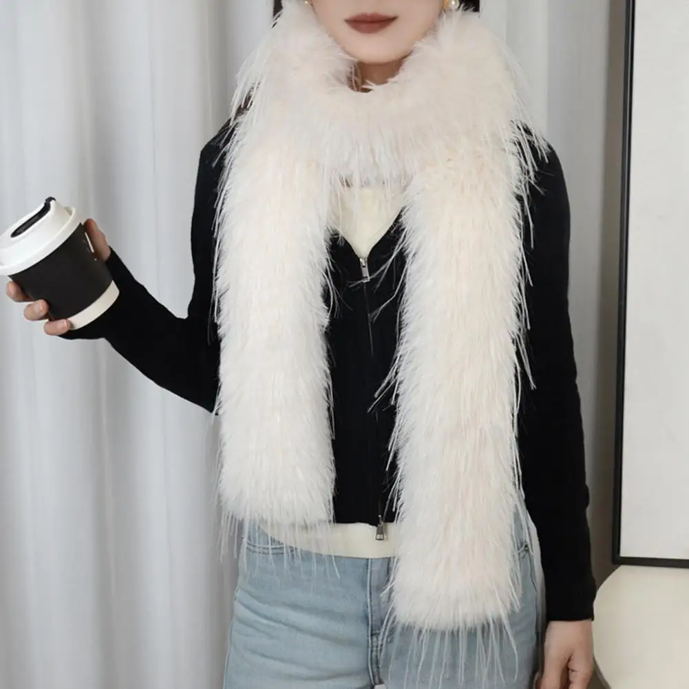 

Женский плюшевый шарф, уютный однотонный зимний шарф для женщин, утолщенный мягкий на ощупь длинный шарф, универсальный для погоды для женщин