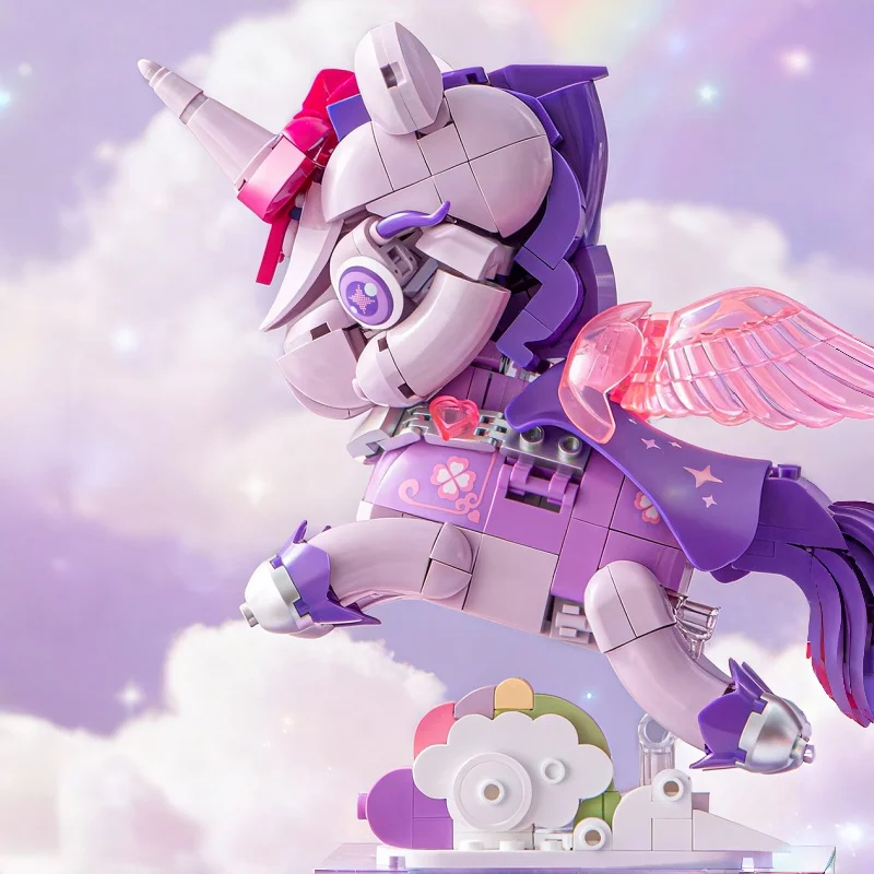 حالمة يونيكورن اللبنات Kawaii الجسيمات الصغيرة للأطفال تجميع لعبة نموذج معماري سطح المكتب هدية مزخرفة #2