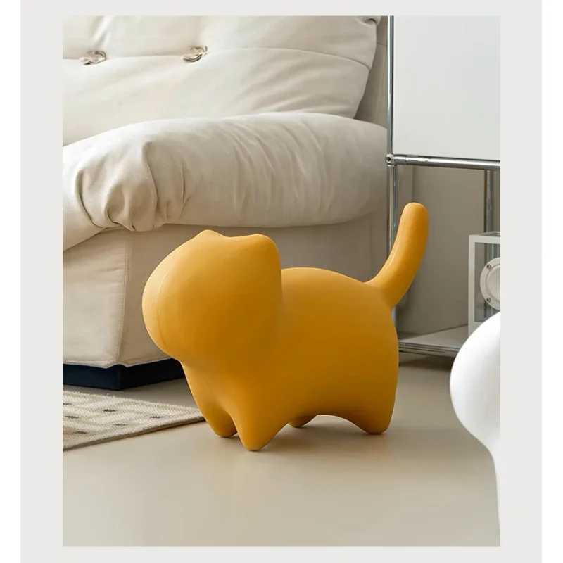 Nordic Animal Seat Creative Animal Stool Cute Kitten Shoe Changing Stool Animal Ornaments Children Toy Living Room Bedroom