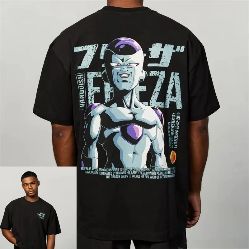 Maglietta Dragon Ball Goku Saga Namek, T-shirt con Grafica Super Saiyan Transformation, Top in Cotone Nero Anime, VANQUISH Ufficiale