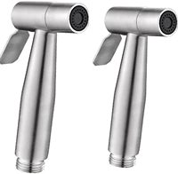 2 Pieces Bidet Toilet Sprayer Head Stainless Steel Handheld Bidet Sprayer Cloth Bathroom Diaper Sprayer for Kitchen and Toilet C