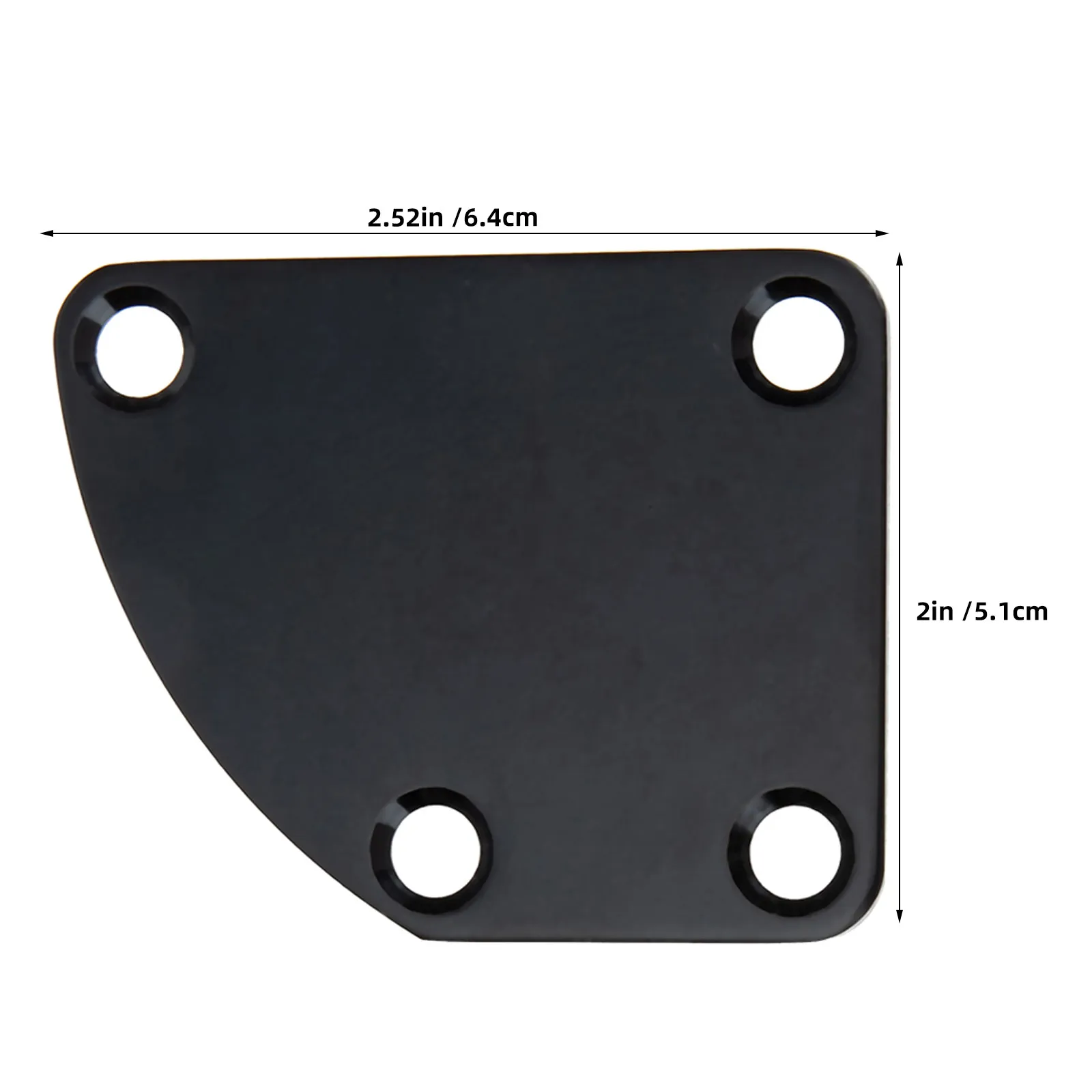 2Pcs Metal Guitar Neck Plate Black Matte Finish Bolt on 4 Hole Neck Reinforcement Replacement Plate for Electric Guitar Bass