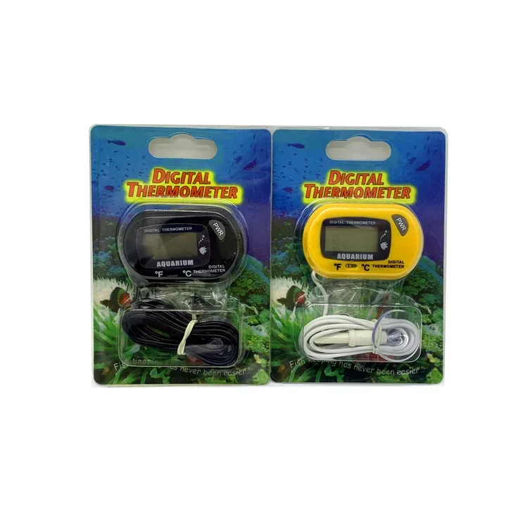 Termometer akuarium dengan cangkir isap, Sensor tangki ikan, Sensor tahan air, tampilan Digital, LCD